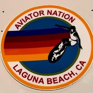 FREE Aviator Nation Laguna Beach Sticker 
Blue Red Yellow Green Red